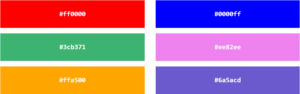 HEX Colors Values